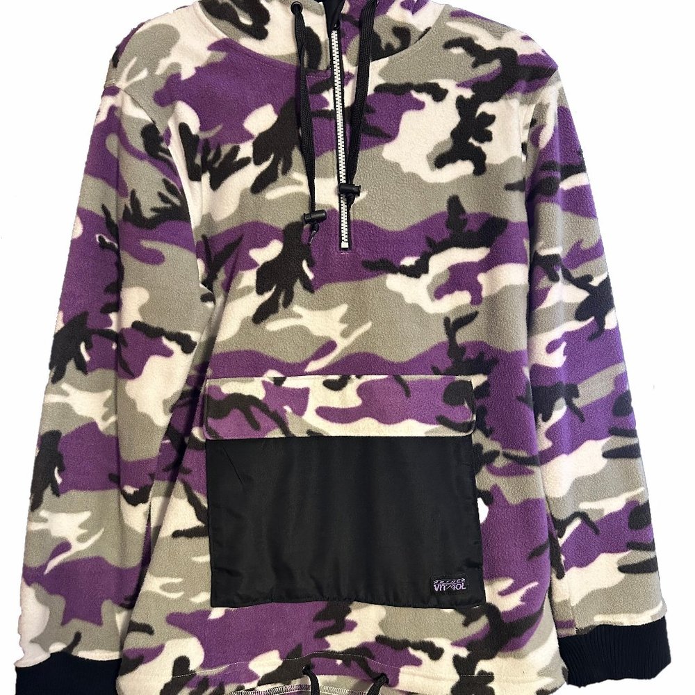 Rothco Vitriol Fleece Pullover Jacket Small S Men's 1/4 Zip Purple Camo
